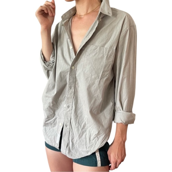 Goodfellow & Co Other - NWOT GOODFELLOW & CO Light Grey Long Sleeve Collared Pocket Button Down Shirt